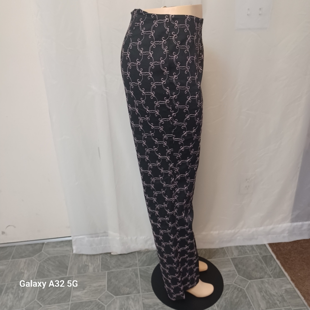 Alanni by Donny  Brook Size 12 Stylish Black Patterned Women's Pants - Picture 5 of 13
